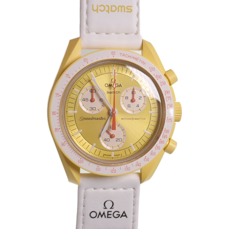オメガ OMEGA SWATCH スウォッチ ミッション トゥ ザ サン SO33J100 腕時計 セラミック ナイロン クオーツ イエロー文字盤 メンズ【中古】【Aランク】