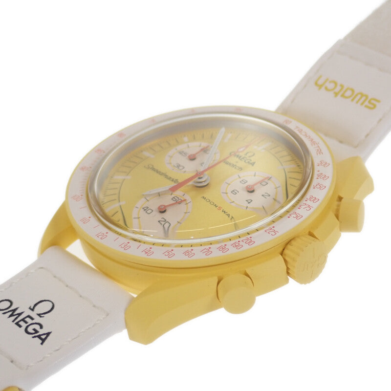 歐米茄 OMEGA SWATCH 斯沃琪 太陽系任務 SO33J100 腕錶 陶瓷 尼龍 石英 黃色錶盤 男士【中古】【A級】