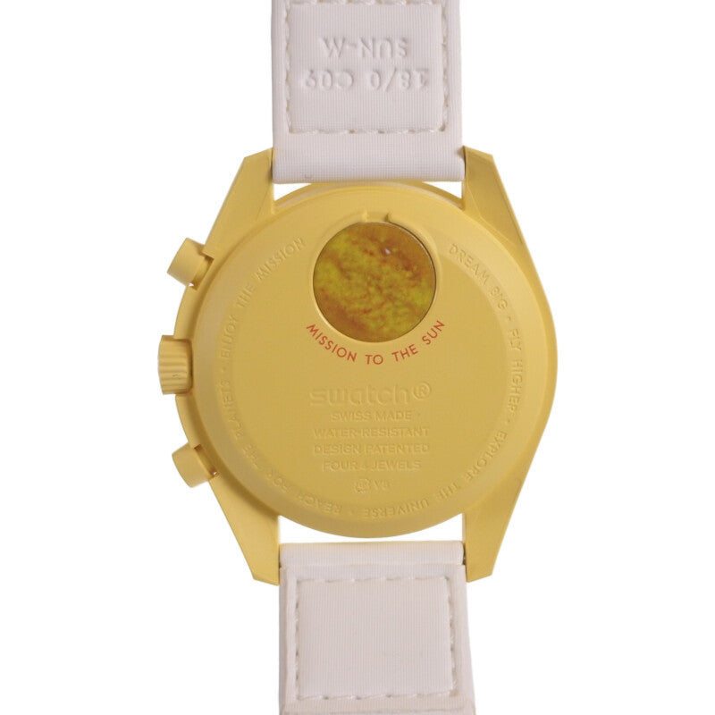 歐米茄 OMEGA SWATCH 斯沃琪 太陽系任務 SO33J100 腕錶 陶瓷 尼龍 石英 黃色錶盤 男士【中古】【A級】