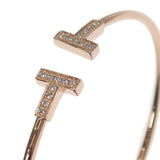 ティファニー TIFFANY&Co. Tワイヤー L 60010769 ブレスレット K18ピンクゴールド ダイヤモンド レディース【中古】【Aランク】
