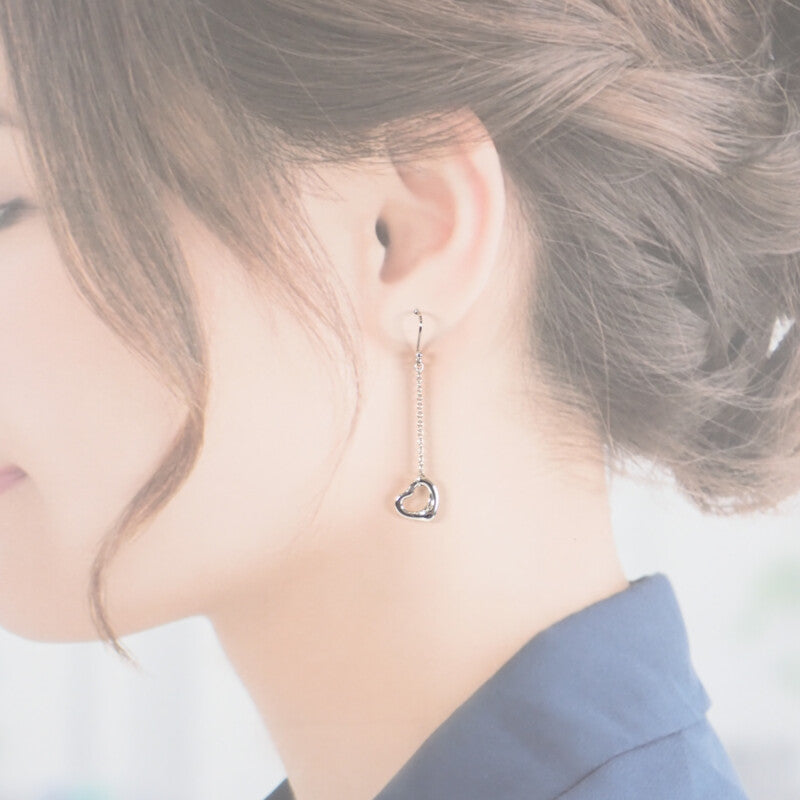 蒂芙尼 TIFFANY&Co. Open Heart Drop 60112465 耳環 純銀925 銀色 女款【中古】【A級】