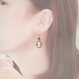 K18 デザインジュエリー カメオ ピアス K18イエローゴールド ピンク オレンジ ピンクガーネット レディース【中古】【Aランク】