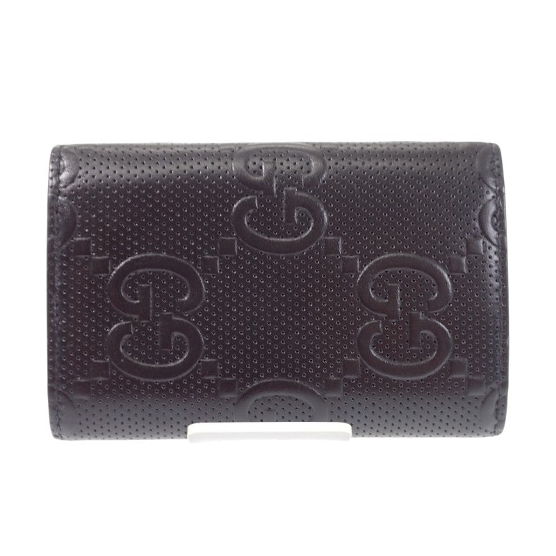グッチ GUCCI GGエンボス 6連 625565_1W3AN_1000 キーケース レザー ブラック シルバー金具 メンズ レディース【中古】【ABランク】
