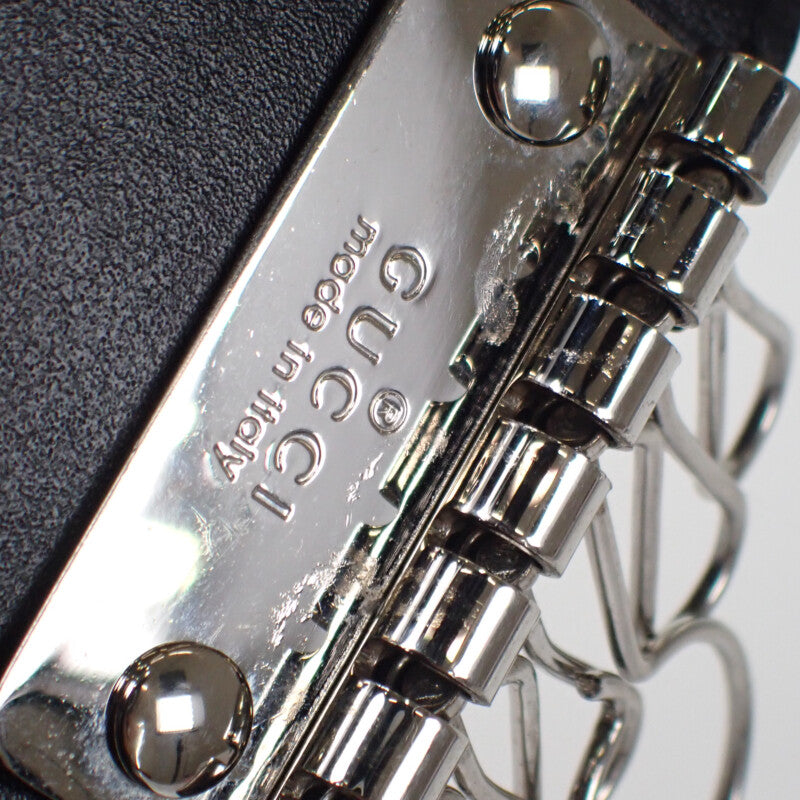 グッチ GUCCI GGエンボス 6連 625565_1W3AN_1000 キーケース レザー ブラック シルバー金具 メンズ レディース【中古】【ABランク】