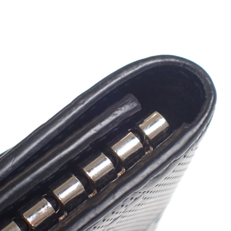 グッチ GUCCI GGエンボス 6連 625565_1W3AN_1000 キーケース レザー ブラック シルバー金具 メンズ レディース【中古】【ABランク】