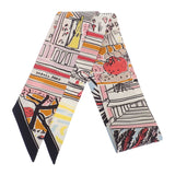 エルメス HERMES ツイリー RAYURES D'ETE レイユールデテ スカーフ シルク ホワイト マルチカラー レディース【中古】【ABランク】