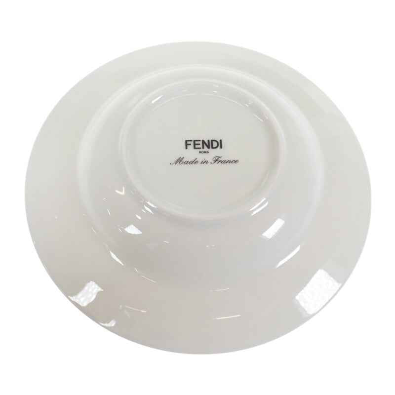 フェンディ FENDI オーロックプレート 2枚セット 7AC046 食器 ポーセリン ホワイト レディース【中古】【Sランク】