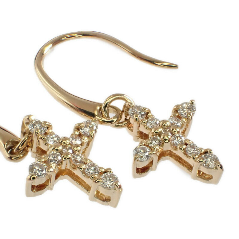 スタージュエリー STAR JEWELRY クロス フック ピアス K18イエローゴールド ダイヤモンド レディース【中古】【Aランク】