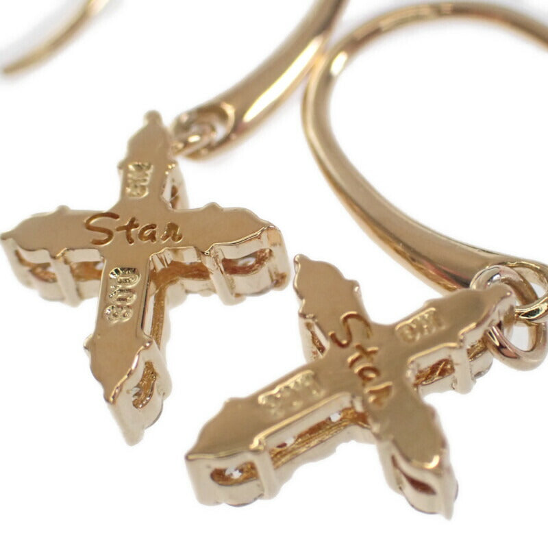 スタージュエリー STAR JEWELRY クロス フック ピアス K18イエローゴールド ダイヤモンド レディース【中古】【Aランク】