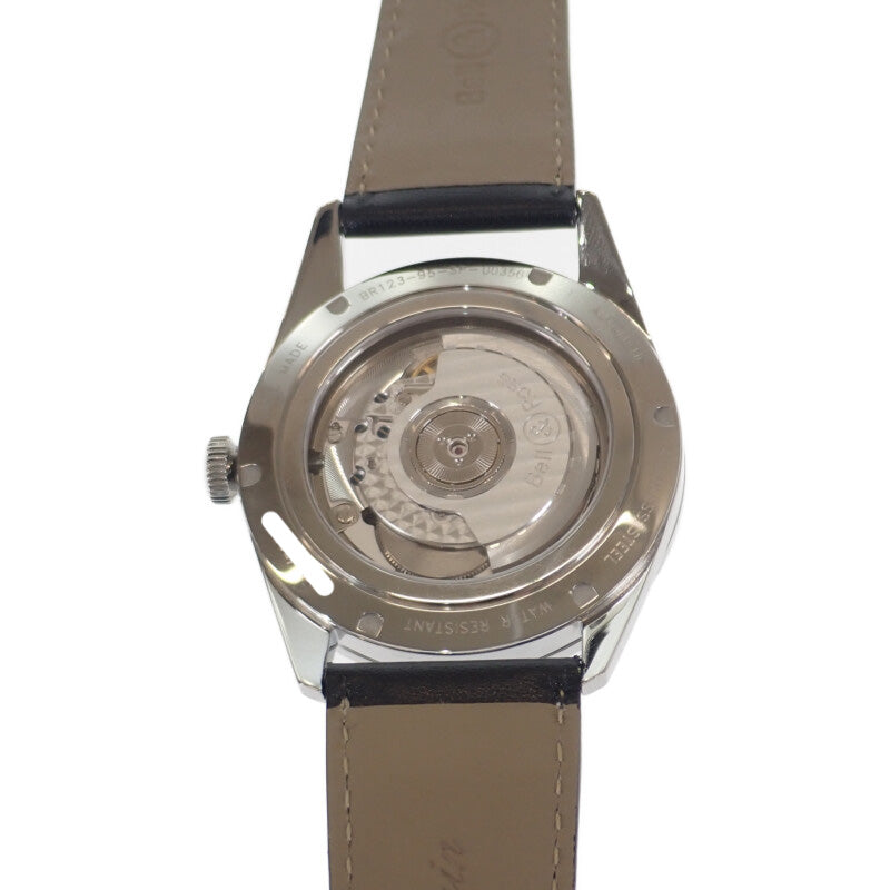 ベル&ロス Bell&Ross BR123 ヴィンテージOB オフィサー BRG123-BL-ST/SCR 腕時計 ステンレススチール レザー 自動巻き ブラック文字盤 メンズ【中古】【Aランク】