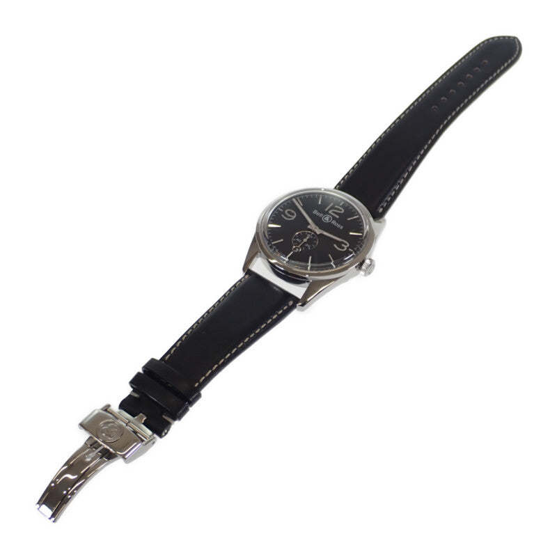ベル&ロス Bell&Ross BR123 ヴィンテージOB オフィサー BRG123-BL-ST/SCR 腕時計 ステンレススチール レザー 自動巻き ブラック文字盤 メンズ【中古】【Aランク】