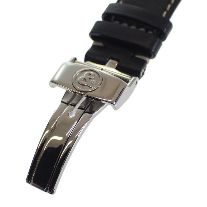 ベル&ロス Bell&Ross BR123 ヴィンテージOB オフィサー BRG123-BL-ST/SCR 腕時計 ステンレススチール レザー 自動巻き ブラック文字盤 メンズ【中古】【Aランク】