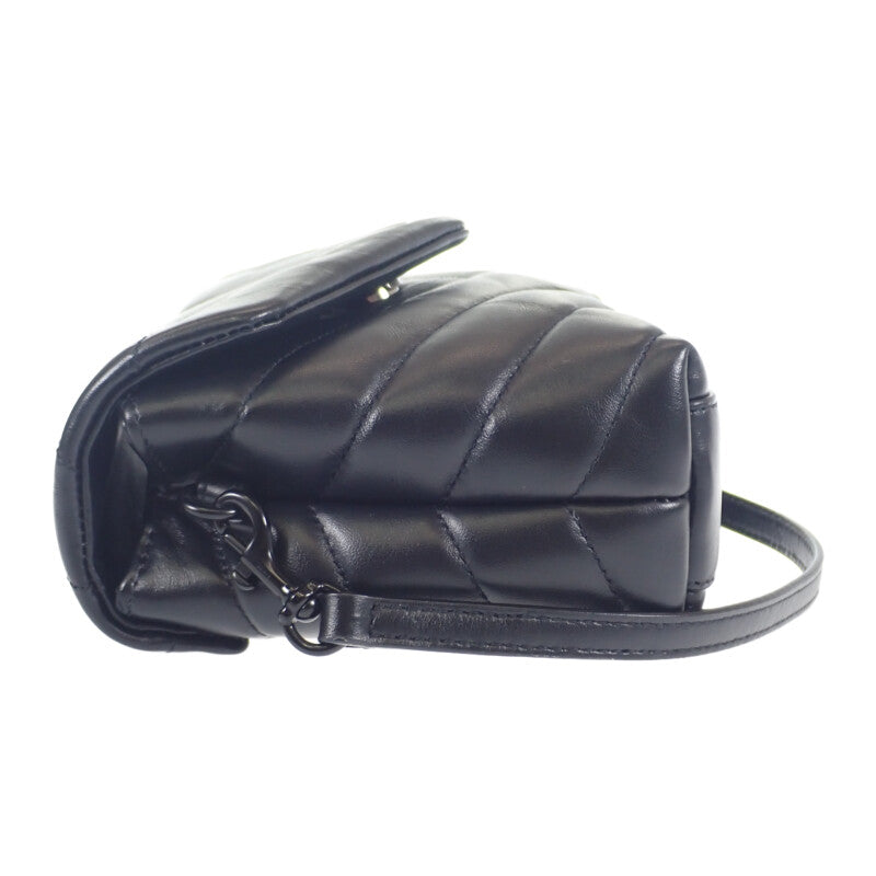 SAINT LAURENT 聖羅蘭 Loulou Toy Bag 630951_DV708_1000 斜背包 小牛皮 黑色 女款【中古】【A級】
