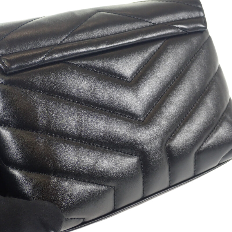 SAINT LAURENT 聖羅蘭 Loulou Toy Bag 630951_DV708_1000 斜背包 小牛皮 黑色 女款【中古】【A級】
