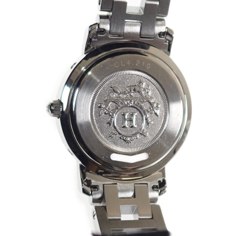 エルメス HERMES クリッパー CL4.210 腕時計 ステンレススチール クオーツ ピンク文字盤 レディース【中古】【ABランク】