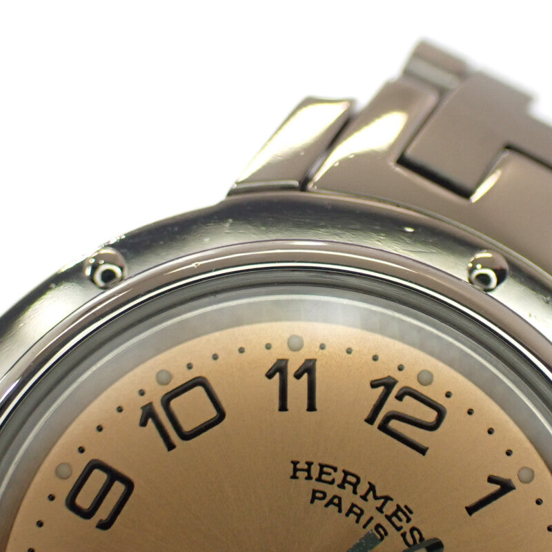 エルメス HERMES クリッパー CL4.210 腕時計 ステンレススチール クオーツ ピンク文字盤 レディース【中古】【ABランク】