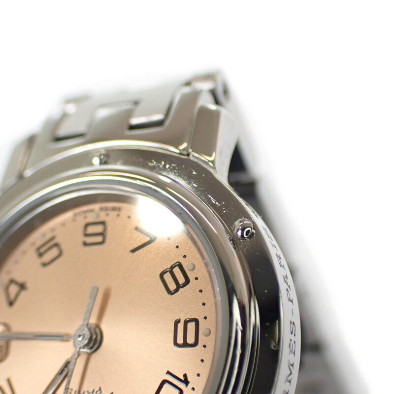 エルメス HERMES クリッパー CL4.210 腕時計 ステンレススチール クオーツ ピンク文字盤 レディース【中古】【ABランク】