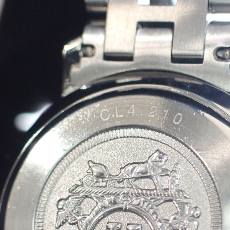 エルメス HERMES クリッパー CL4.210 腕時計 ステンレススチール クオーツ ピンク文字盤 レディース【中古】【ABランク】