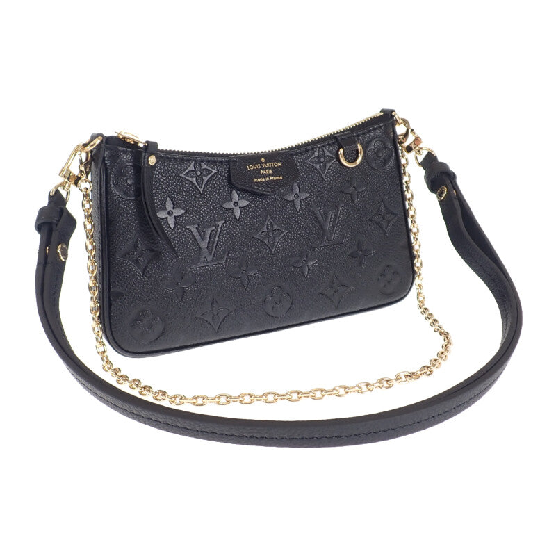 ルイヴィトン LOUIS VUITTON イージー・ポーチ チェーン M80349 ショルダーバッグ モノグラム・アンプラントレザー ノワール ブラック ゴールド金具 レディース【中古】【Sランク】