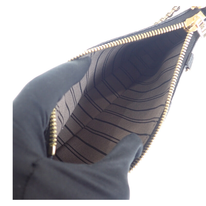 ルイヴィトン LOUIS VUITTON イージー・ポーチ チェーン M80349 ショルダーバッグ モノグラム・アンプラントレザー ノワール ブラック ゴールド金具 レディース【中古】【Sランク】