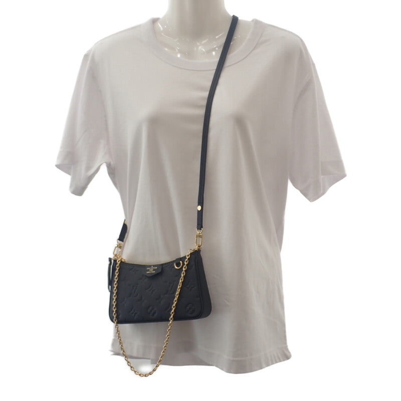 ルイヴィトン LOUIS VUITTON イージー・ポーチ チェーン M80349 ショルダーバッグ モノグラム・アンプラントレザー ノワール ブラック ゴールド金具 レディース【中古】【Sランク】