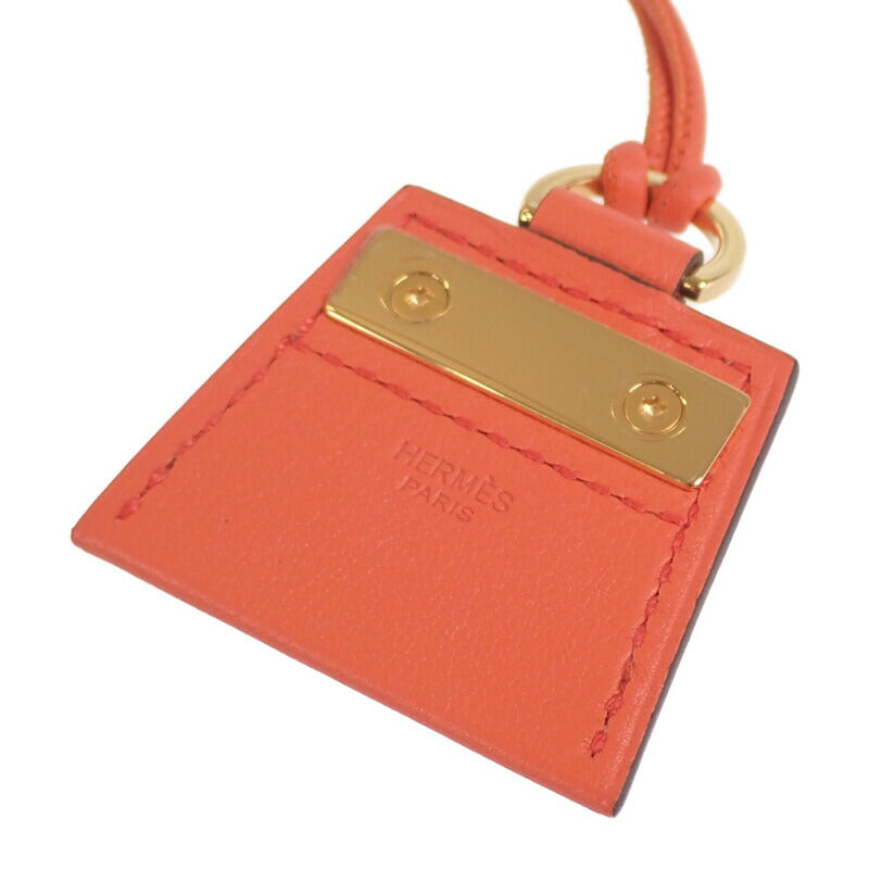 Hermes Mon Petit Kelly PM Necklace Swift Orange Poppy Women's