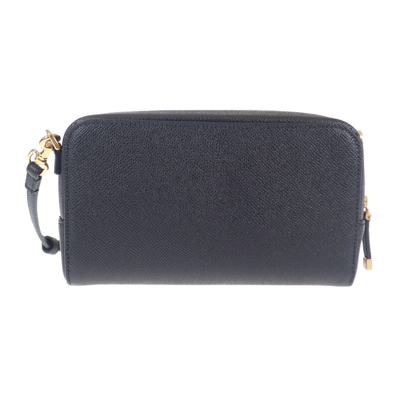 Dior Caro Double Pouch S7431UBAE Shoulder Bag Leather Black Women's【Used】【A rank】