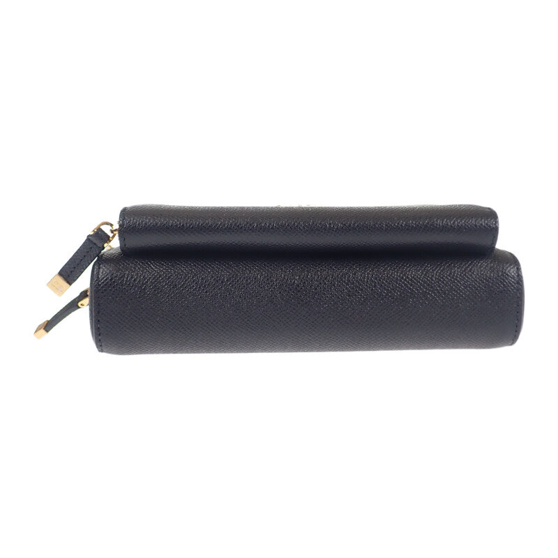 Dior Caro Double Pouch S7431UBAE Shoulder Bag Leather Black Women's【Used】【A rank】