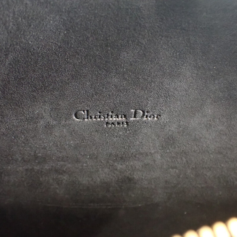 Dior Caro Double Pouch S7431UBAE Shoulder Bag Leather Black Women's【Used】【A rank】