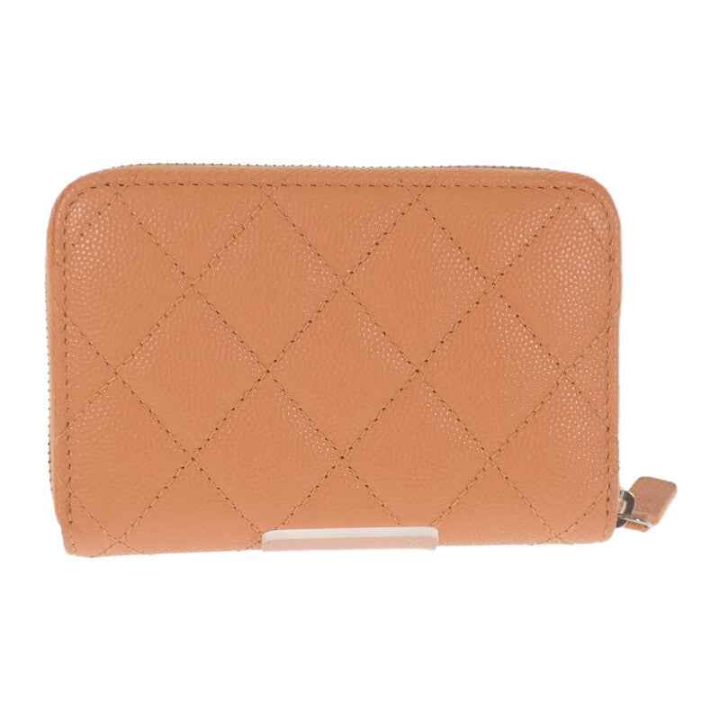 シャネル CHANEL ジップコインパース AP3716_B14928_NS838 コインケース キャビアスキン オレンジ シルバー金具 レディース【中古】【Aランク】
