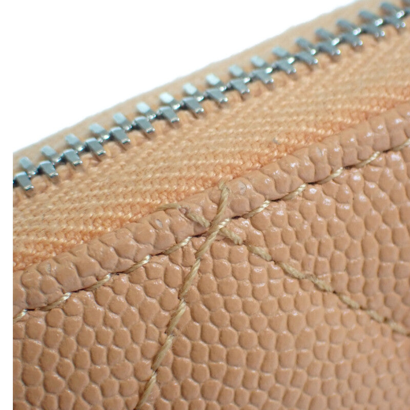 シャネル CHANEL ジップコインパース AP3716_B14928_NS838 コインケース キャビアスキン オレンジ シルバー金具 レディース【中古】【Aランク】