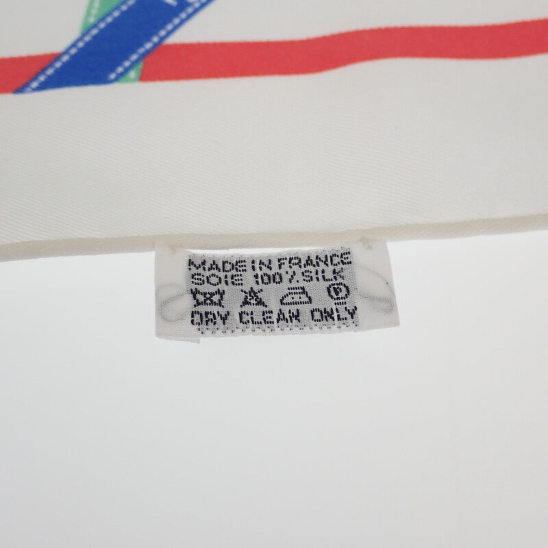 エルメス HERMES ポワントゥポワントュ カレ POINTU VINTAGE BOLDUC スカーフ シルク ホワイト マルチカラー レディース【中古】【ABランク】