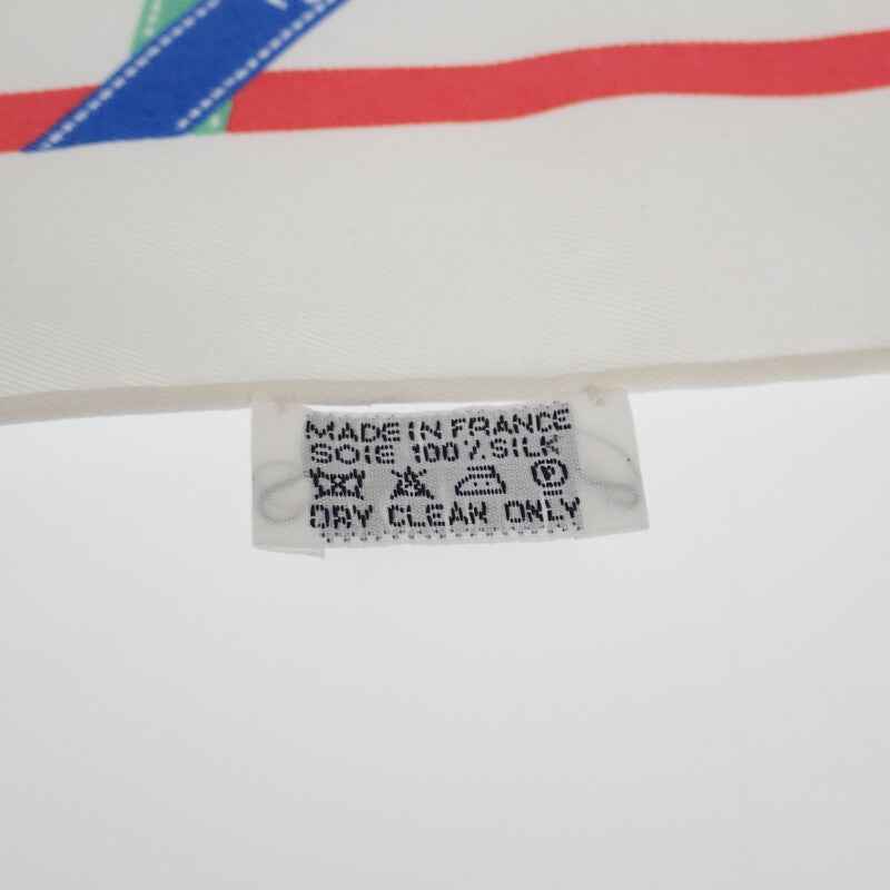 エルメス HERMES ポワントゥポワントュ カレ POINTU VINTAGE BOLDUC スカーフ シルク ホワイト マルチカラー レディース【中古】【ABランク】