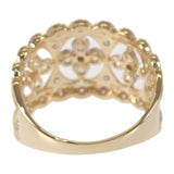 【中古】 デザインジュエリー フラワー リング K18イエローゴールド 14号 ダイヤモンド レディース【Aランク】