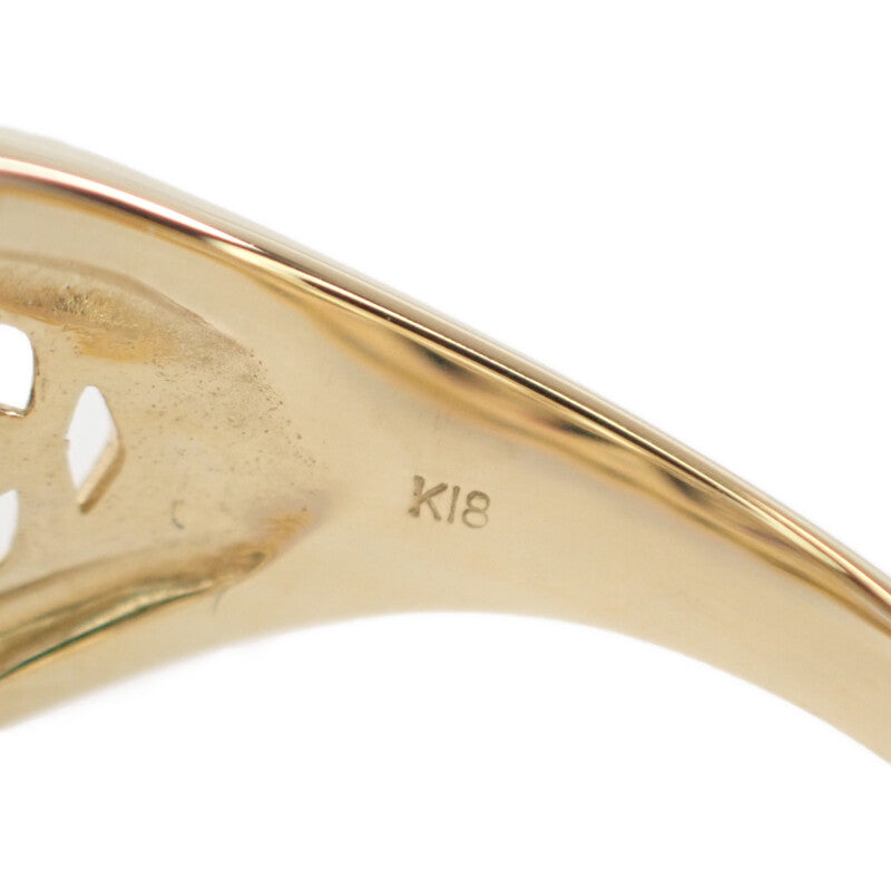 デザインジュエリー フラワー 14号 リング K18イエローゴールド ダイヤモンド レディース【中古】【Aランク】