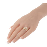 【中古】 デザインジュエリー フラワー リング K18イエローゴールド 14号 ダイヤモンド レディース【Aランク】