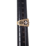 【中古】 デザインジュエリー フラワー リング K18イエローゴールド 14号 ダイヤモンド レディース【Aランク】