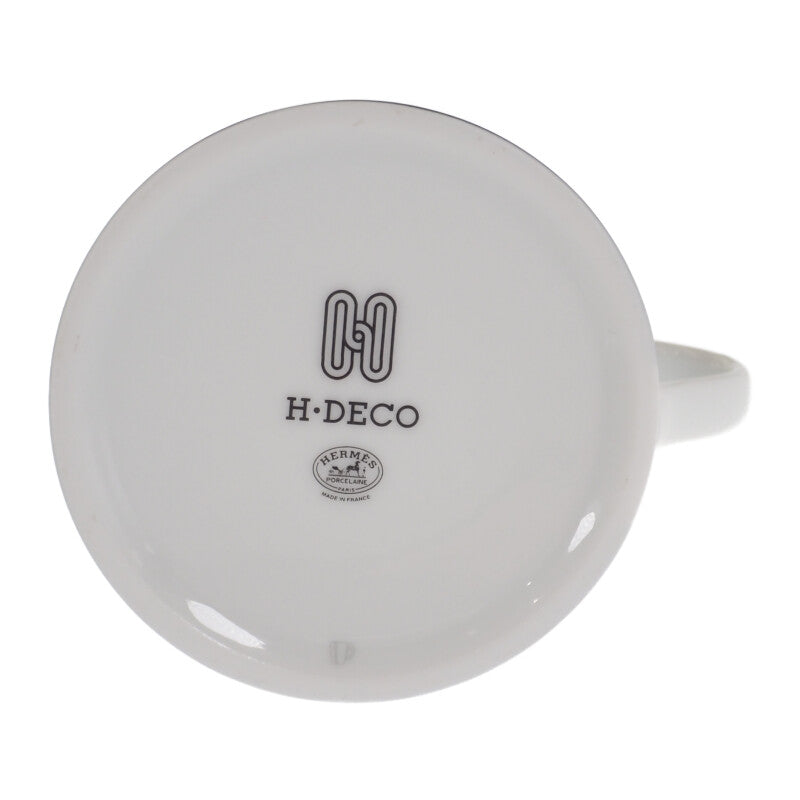 愛馬仕 HERMES H Deco 馬克對杯 2入組 餐具 西式餐具 馬克杯 陶瓷 黑色【中古】【S級】