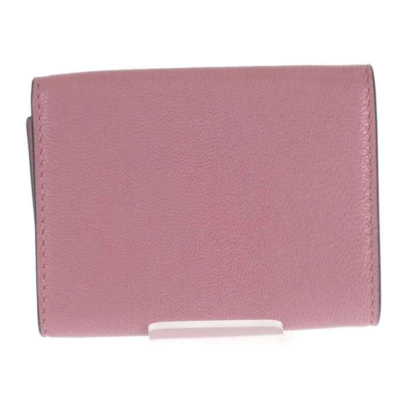 ディオール Dior サドル コンパクトウォレット S5653CCEH 三つ折り財布 ゴートスキン ラベンダー レディース【中古】【Aランク】