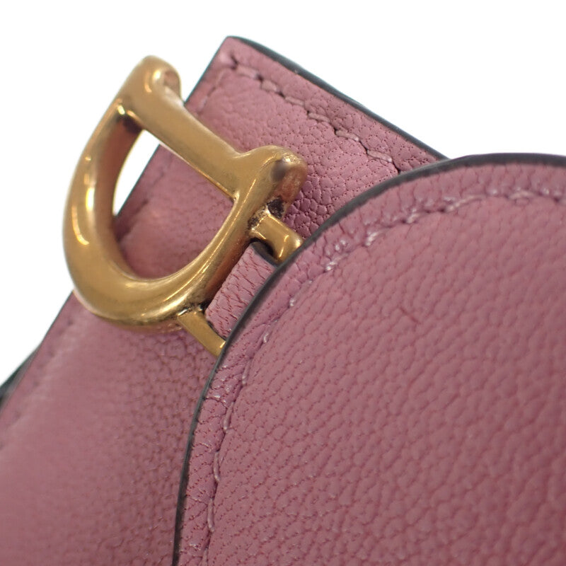 迪奧 Dior Saddle 袖珍錢包 S5653CCEH 三折錢包 山羊皮 薰衣草色 女款【中古】【A級】