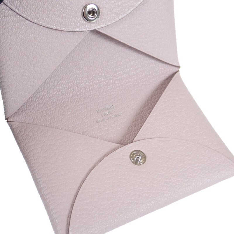 エルメス HERMES カルヴィ コインケース シェブルミゾル モーヴペール シルバー金具 メンズ レディース【中古】【SAランク】