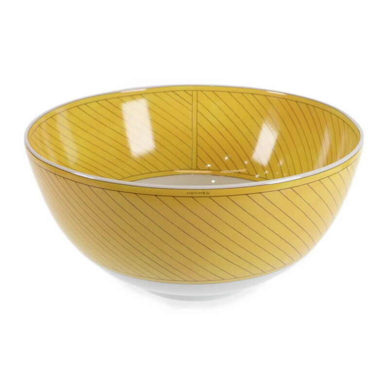 愛馬仕 HERMES 陽光愛馬仕大碗 046083P 餐具 瓷器 黃色 女士【中古】【S級】