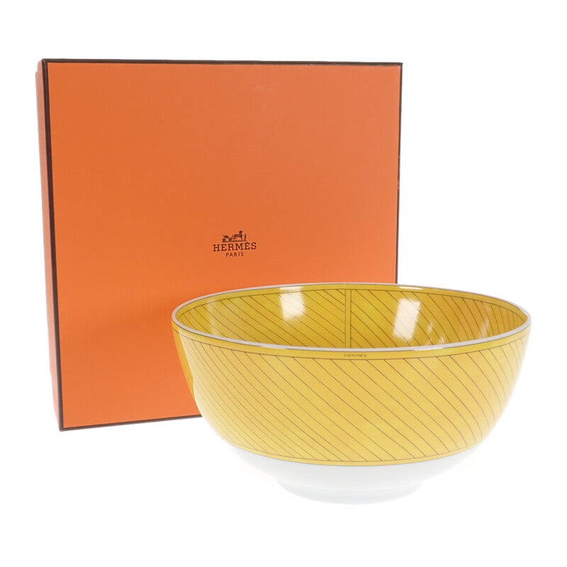 愛馬仕 HERMES 陽光愛馬仕大碗 046083P 餐具 瓷器 黃色 女士【中古】【S級】