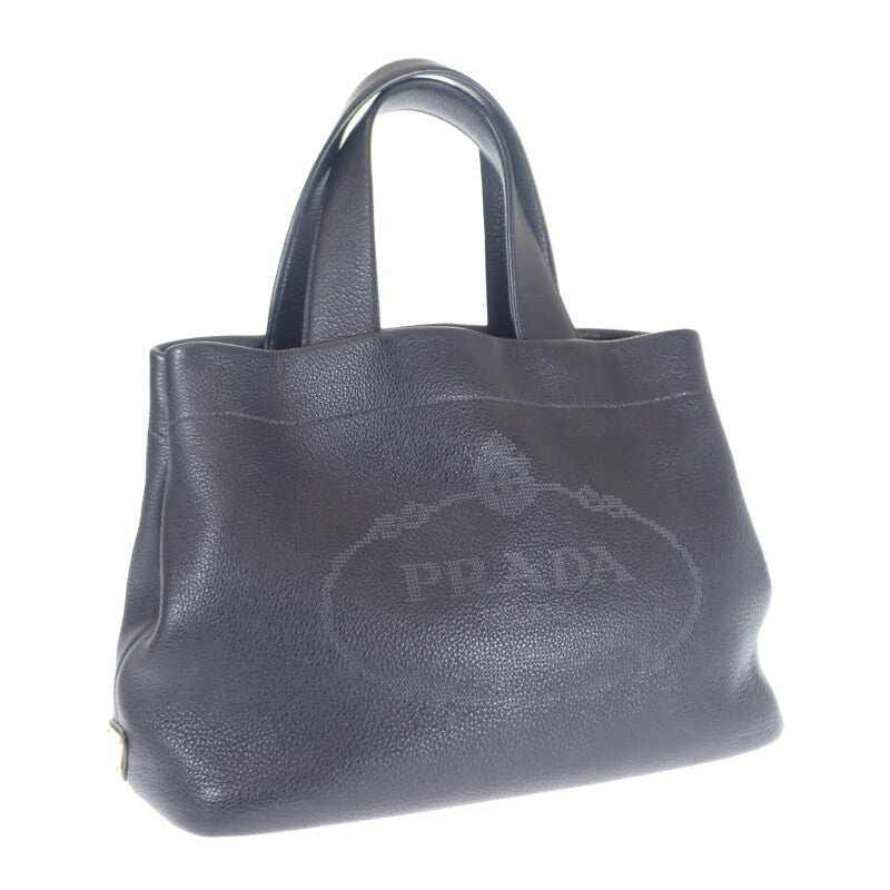 Aランク】プラダ PRADA ヴィッテロダイノレザー 1BG384_2DKV_F0002 トートバッグ 牛革 ブラック オープン  ゴールド【中古ブランド品通販ISEYA】