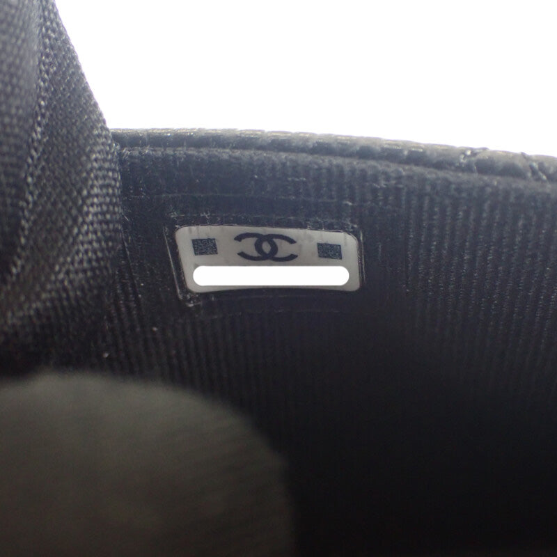 シャネル CHANEL クラシックフラップ AP0214_Y01864_C3906 カードケース キャビアスキン ブラック ゴールド金具 レディース【中古】【Sランク】