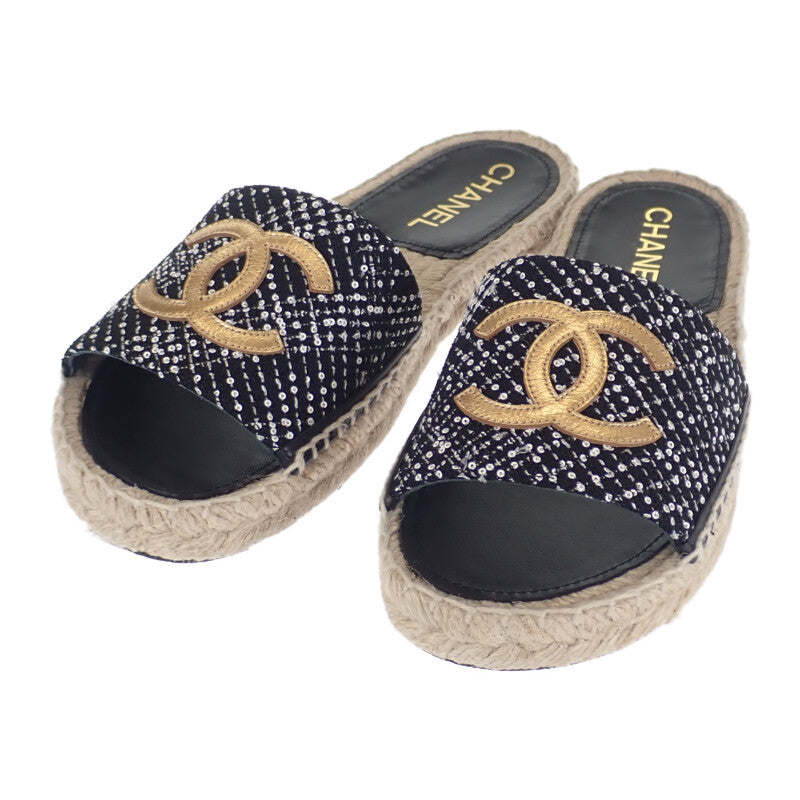 シャネル CHANEL エスパドリーユ ミュール G45590_B15919_NV733 
