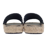 シャネル CHANEL エスパドリーユ ミュール G45590_B15919_NV733 サンダル ラムスキン ツイード ブラック #38C レディース【中古】【Sランク】