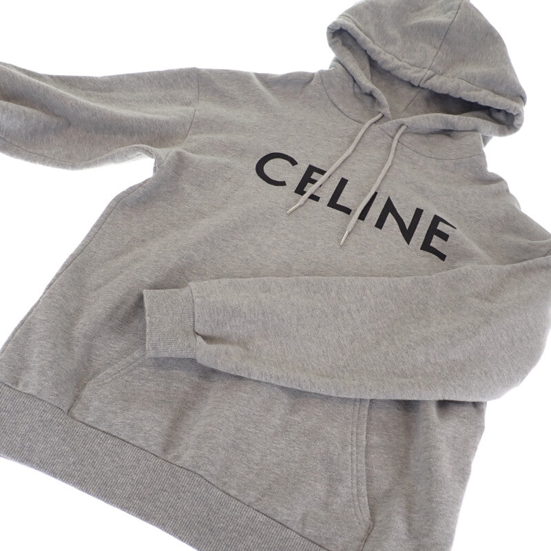 セリーヌ CELINE ルーズフーディー S 2Y321670Q.09GB パーカー コットン グレー メンズ【中古】【ABランク】