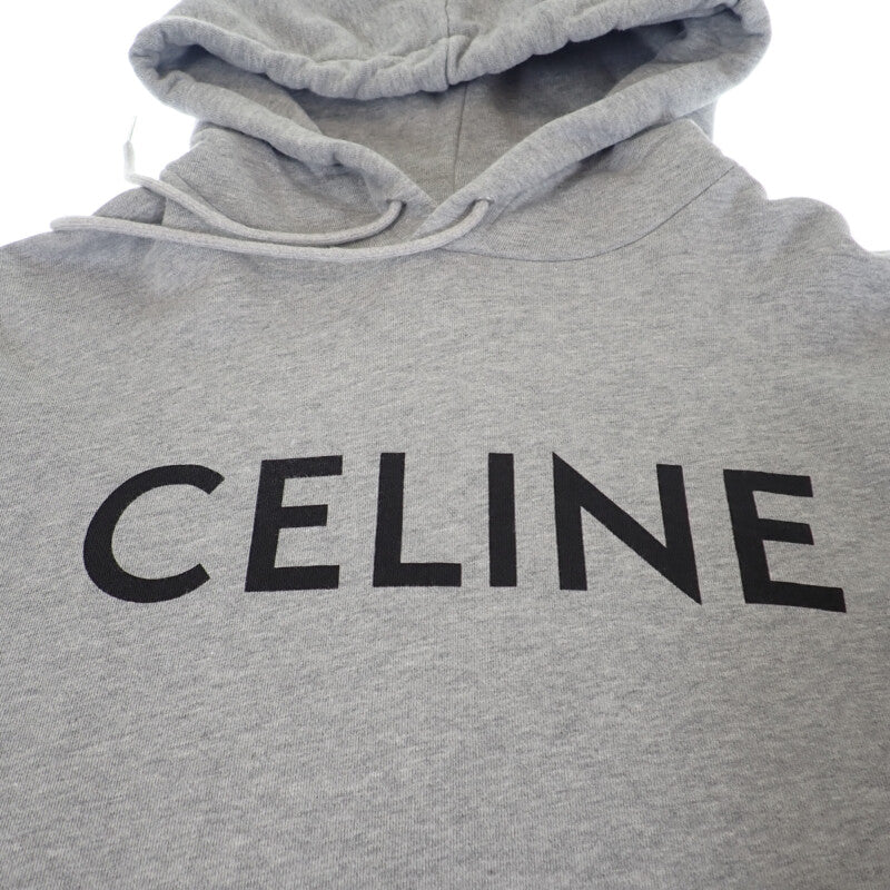 セリーヌ CELINE ルーズフーディー S 2Y321670Q.09GB パーカー コットン グレー メンズ【中古】【ABランク】
