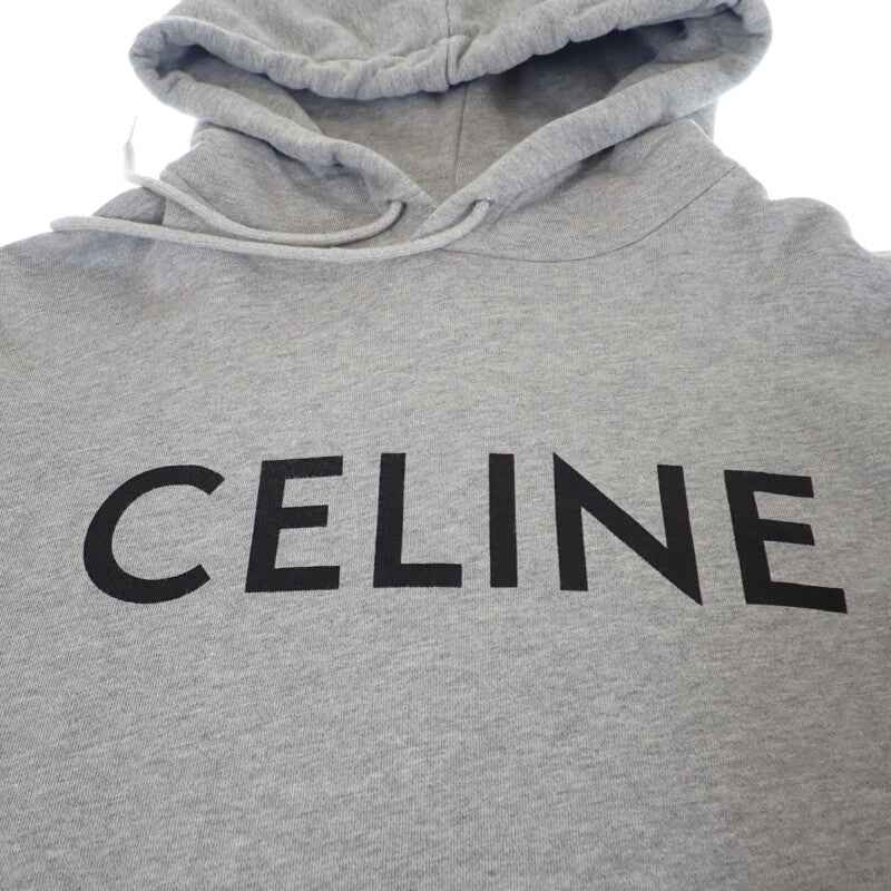 セリーヌ CELINE ルーズフーディー S 2Y321670Q.09GB パーカー コットン グレー メンズ【中古】【ABランク】